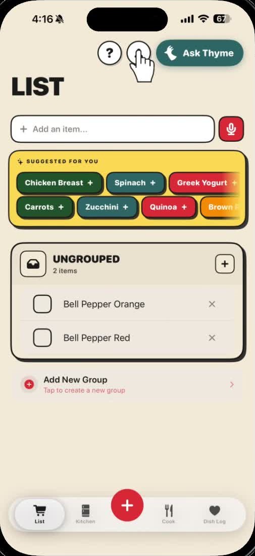 The profile button in the Trepo app