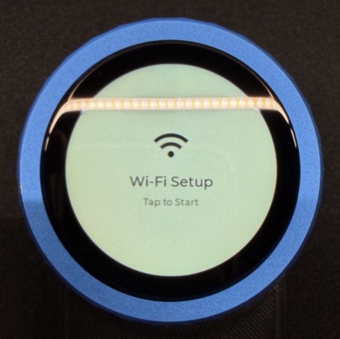 The device screen powered on